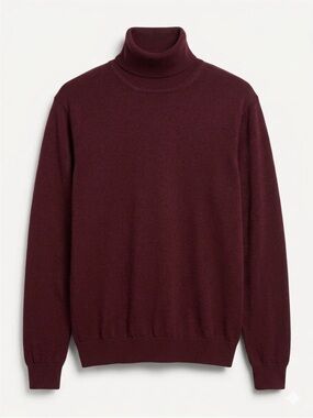 Orvis Women's Large Burgundy Cotton Silk Cashmere Blend Turtleneck Sweater EUC